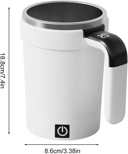 Mug à Café Auto-Mélangeant avec Affichage de Température - Mélangeur Magnétique Rechargeable pour Pique-Nique, Camping, Maison, Hôtel et Restaurant