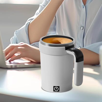 Mug à Café Auto-Mélangeant avec Affichage de Température - Mélangeur Magnétique Rechargeable pour Pique-Nique, Camping, Maison, Hôtel et Restaurant