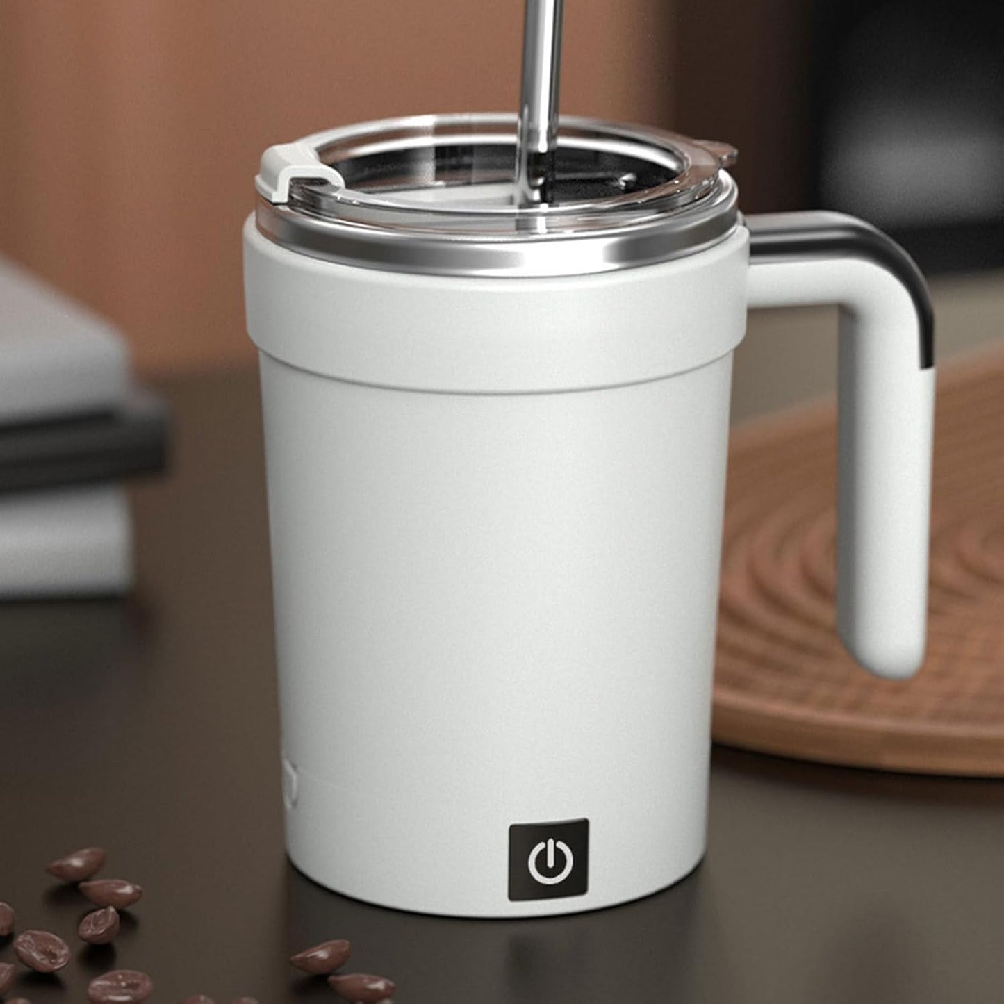 Mug à Café Auto-Mélangeant avec Affichage de Température - Mélangeur Magnétique Rechargeable pour Pique-Nique, Camping, Maison, Hôtel et Restaurant
