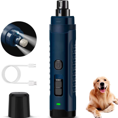 PAWSUNDAY Electric Dog Nail Grinder - Powerful 8000-10000 RPM Trimmer with Dual LED Lights for Safe and Easy Pet Grooming